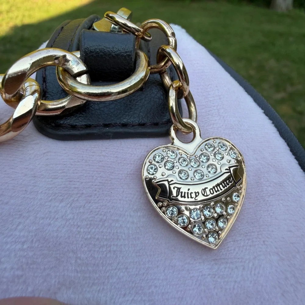 Juicy Couture Velour Barrel Bag Y2K McBling Satchel Small Pink Logo Chain